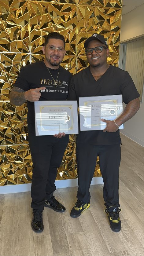 Mino with his certification